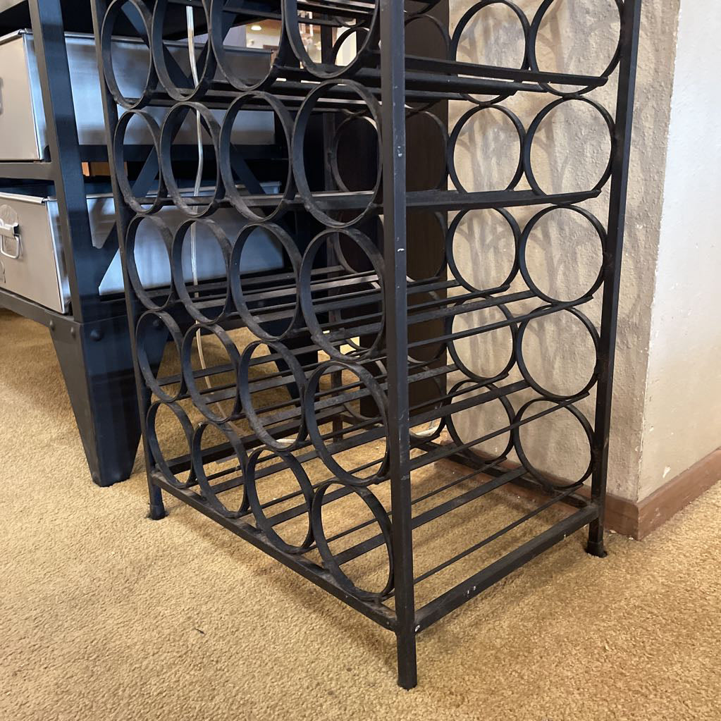 Arthur Umanoff Black Metal Tall Wine Bottle Rack