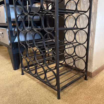 Arthur Umanoff Black Metal Tall Wine Bottle Rack