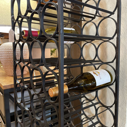 Arthur Umanoff Black Metal Tall Wine Bottle Rack