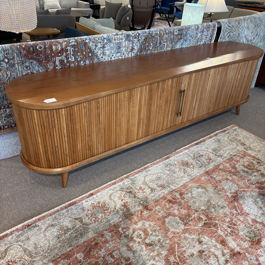 POVISON 94-inch Walnut Media Stand w/Storage