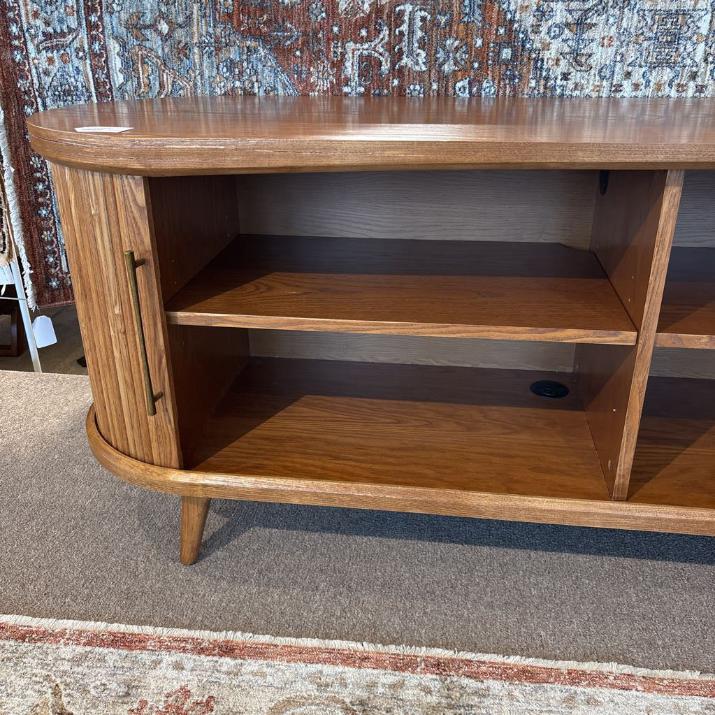 POVISON 94-inch Walnut Media Stand w/Storage