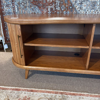 POVISON 94-inch Walnut Media Stand w/Storage
