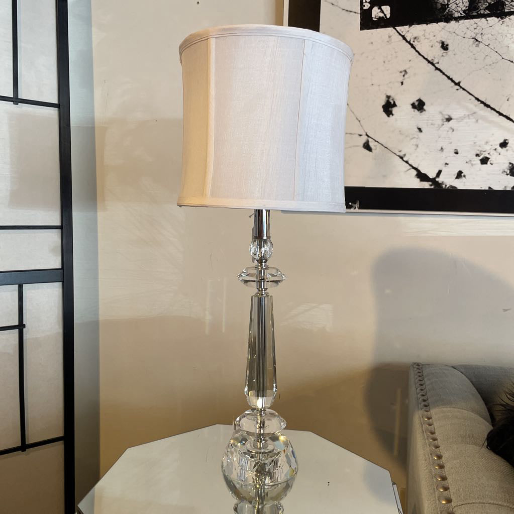 Shiny Faceted Glass Base Table Lamp LAMPS