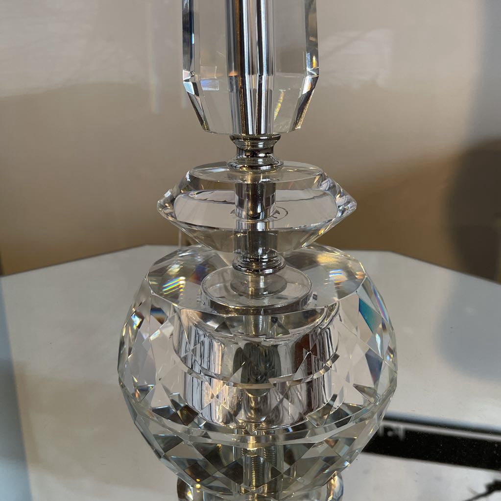 Shiny Faceted Glass Base Table Lamp LAMPS