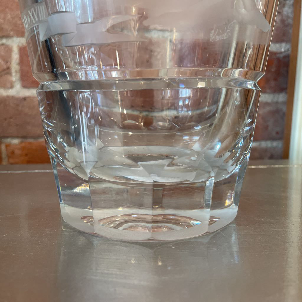 Big, Heavy Crystal Vase, Etched Beograd XVIII UNIQUE FINDS