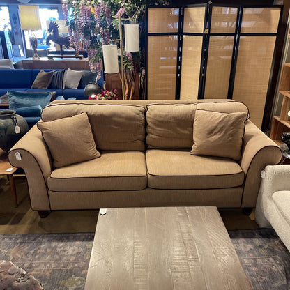 Baker Tan Patterned Rolled Arm Sofa U SOFAS