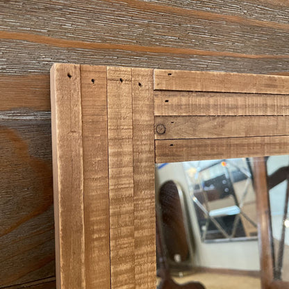 Rustic Light Wood Frame Rectangular Miirror C MIRRORS