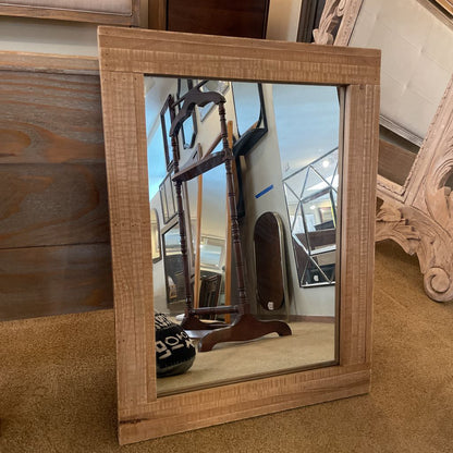 Rustic Light Wood Frame Rectangular Miirror C MIRRORS