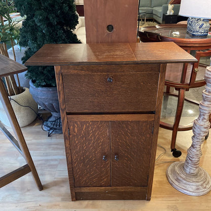 Old Wood Cabinet with Quarter Sawn Doors and Drawer