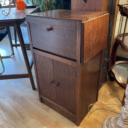 Old Wood Cabinet with Quarter Sawn Doors and Drawer