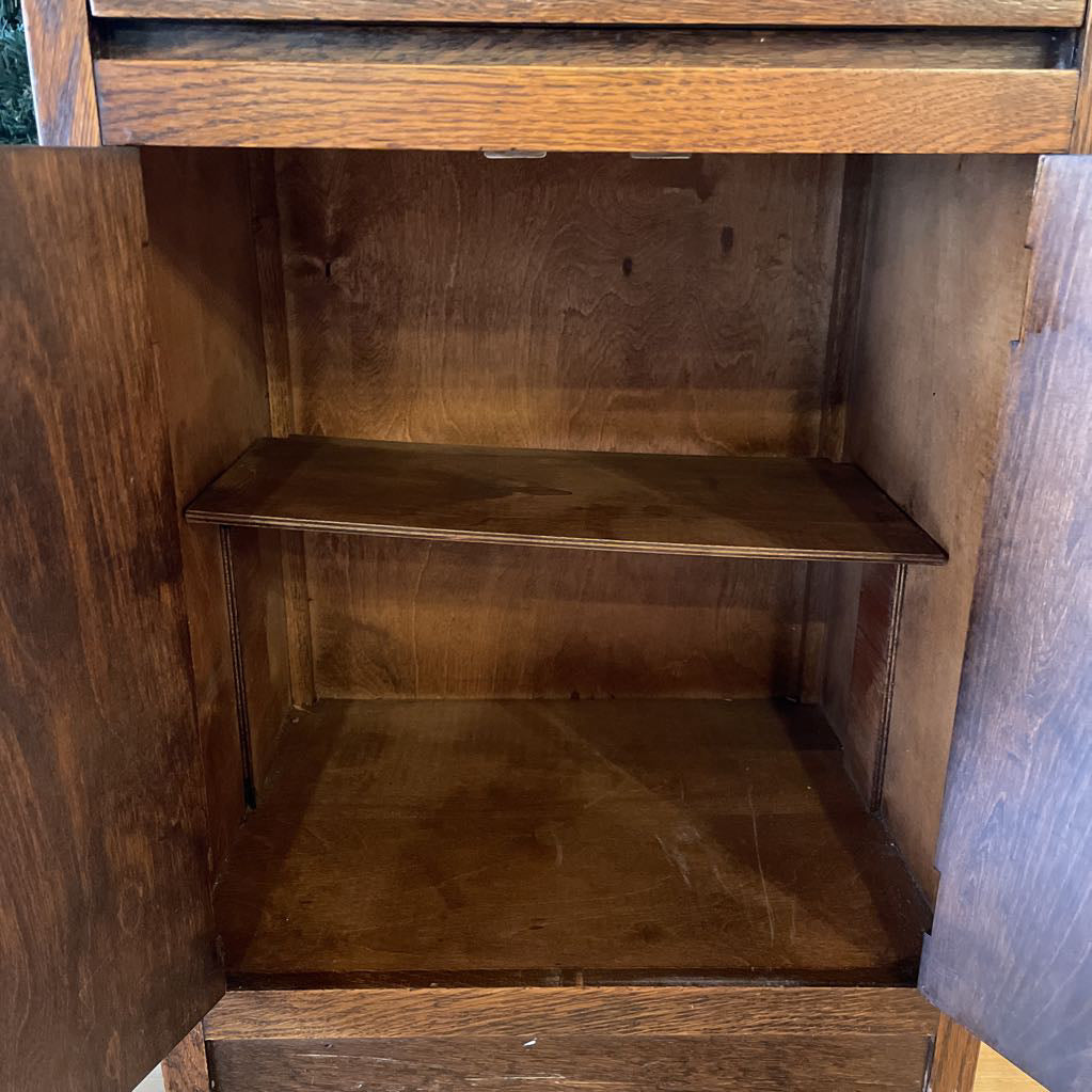 Old Wood Cabinet with Quarter Sawn Doors and Drawer