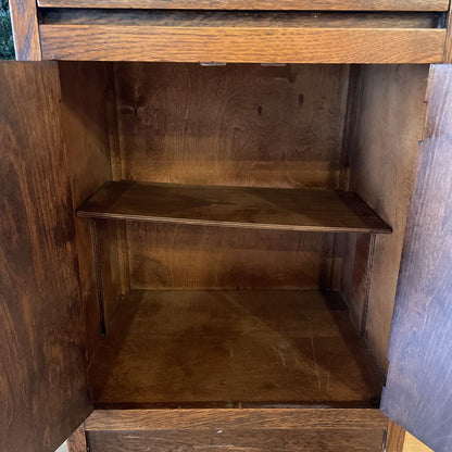 Old Wood Cabinet with Quarter Sawn Doors and Drawer