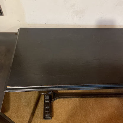 Black Trestle Style Wood Console Table