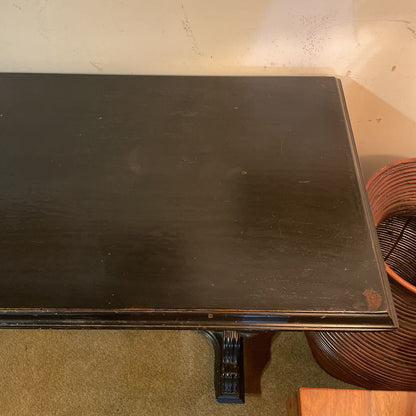 Black Trestle Style Wood Console Table