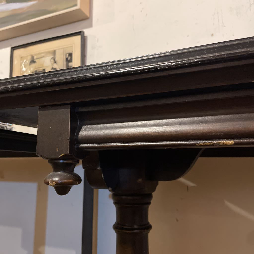 Black Trestle Style Wood Console Table