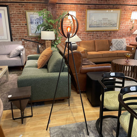 Tripod Black Floor Lamp with Ball/Loops Top LAMPS