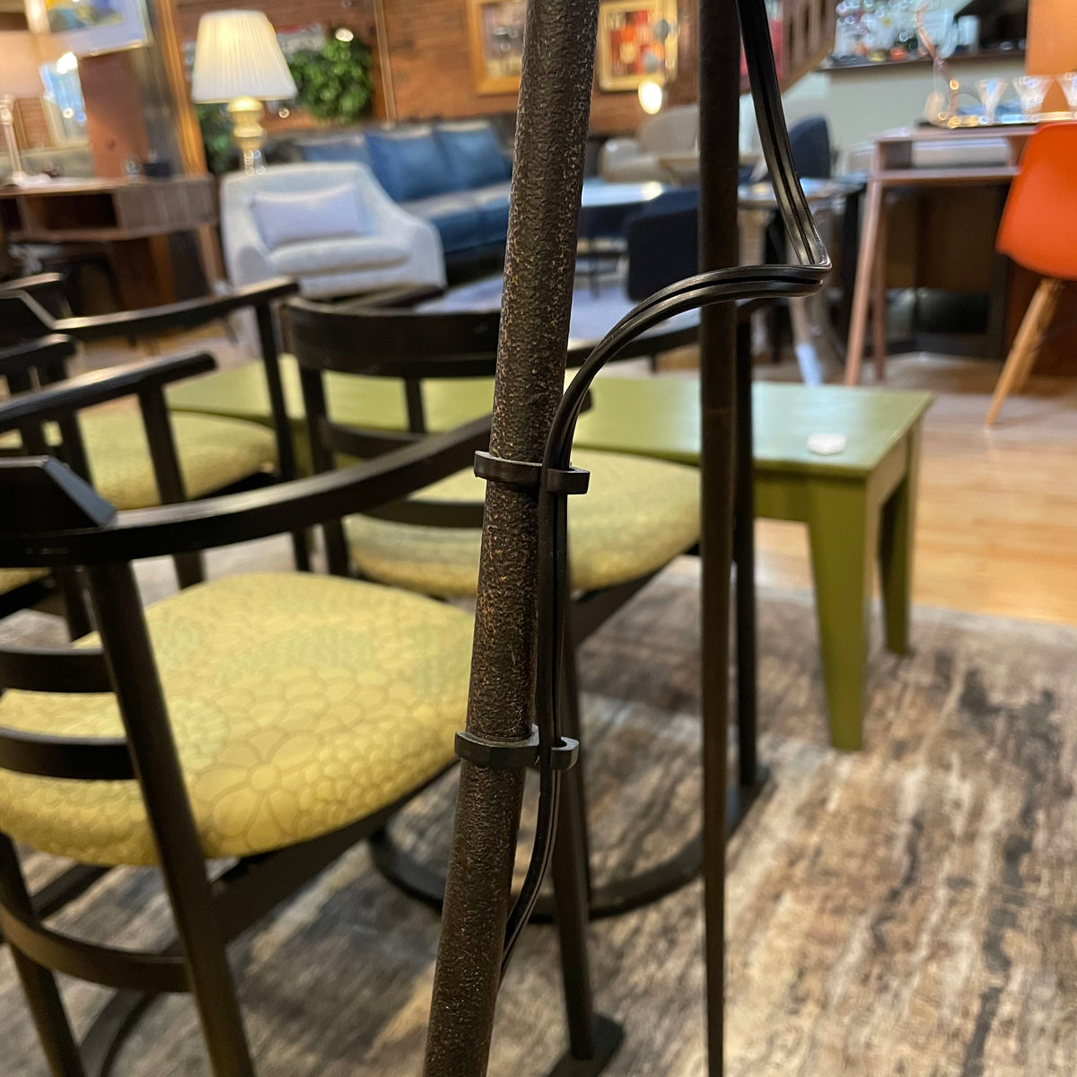 Tripod Black Floor Lamp with Ball/Loops Top