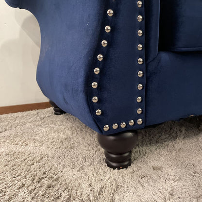 Blue Velvet Bejewelled Corner Sectional