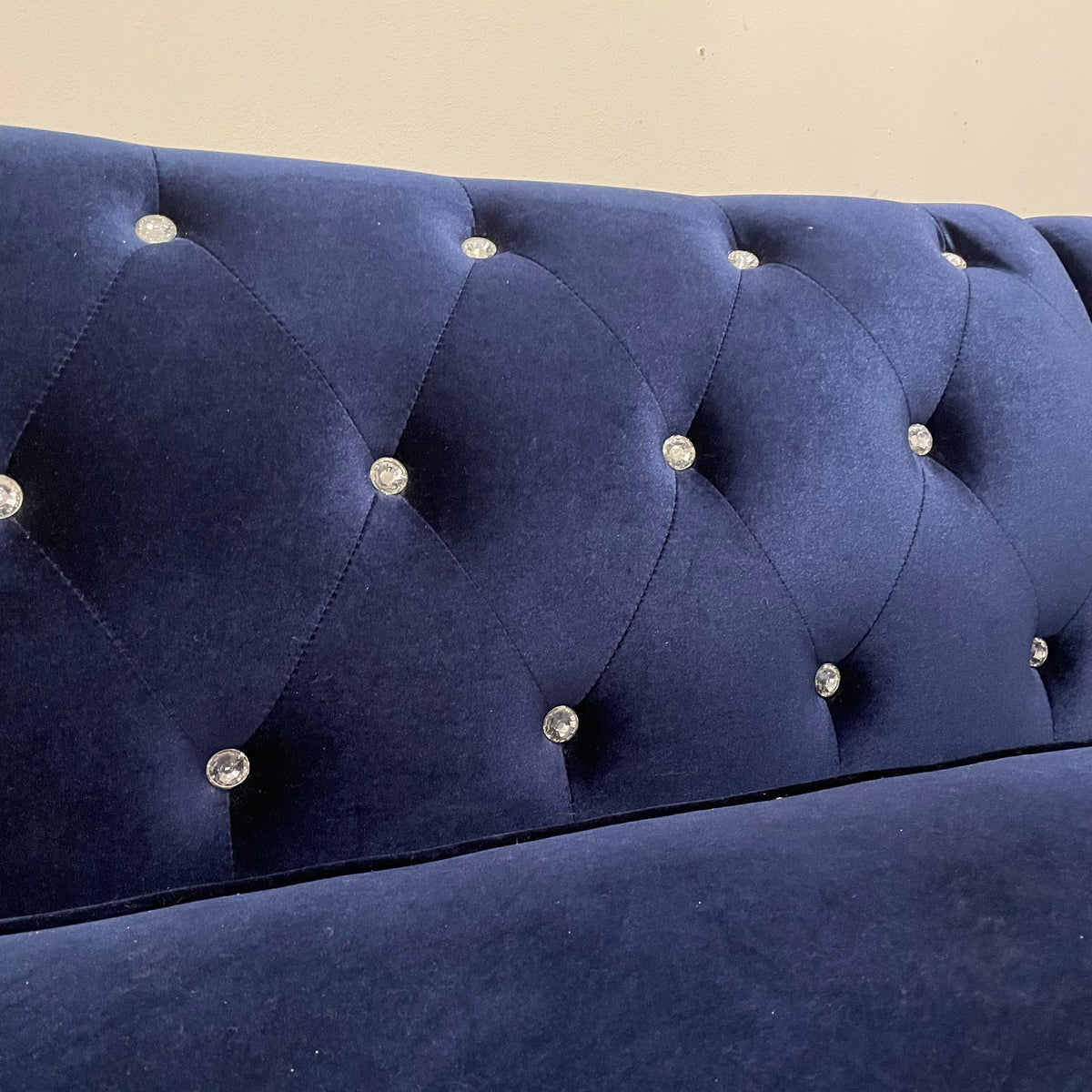 Blue Velvet Bejewelled Corner Sectional