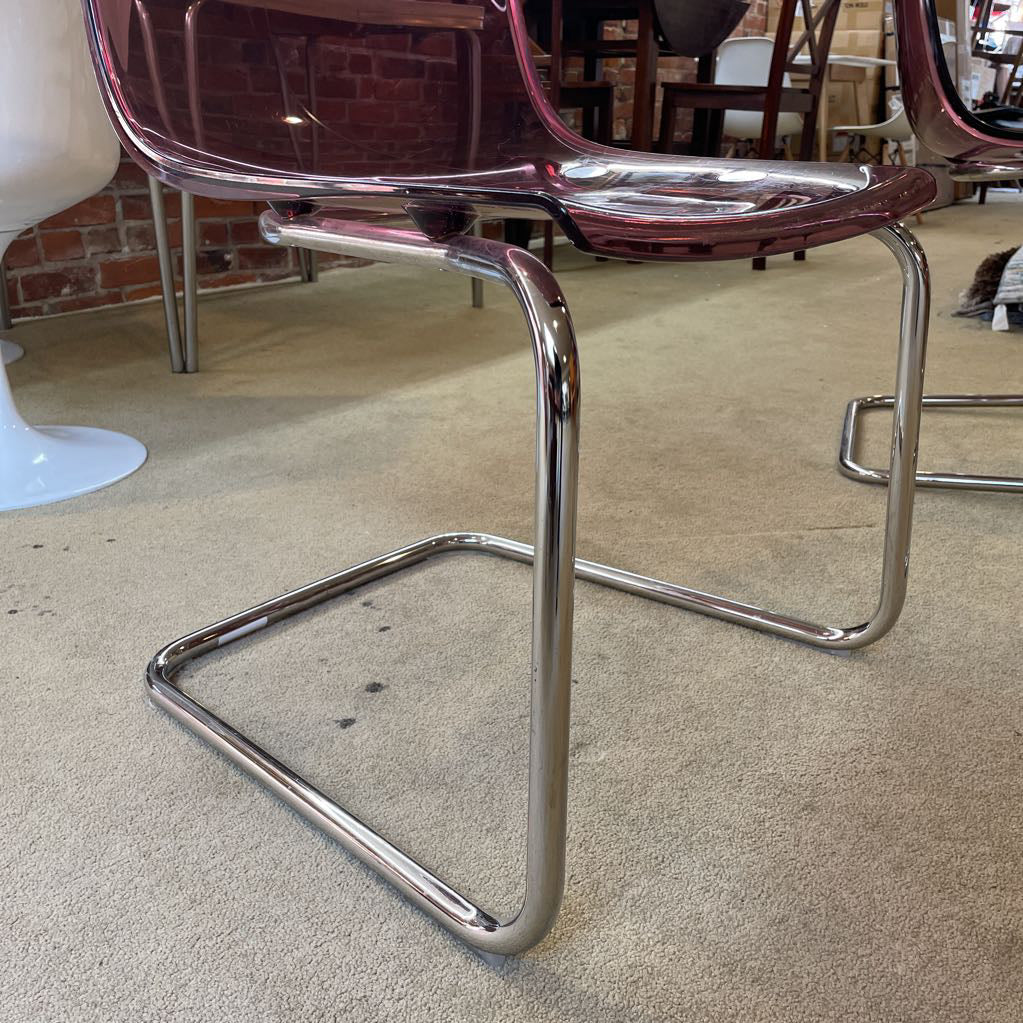 IKEA Tobias Clear Purple Dining Chairs SET of 4