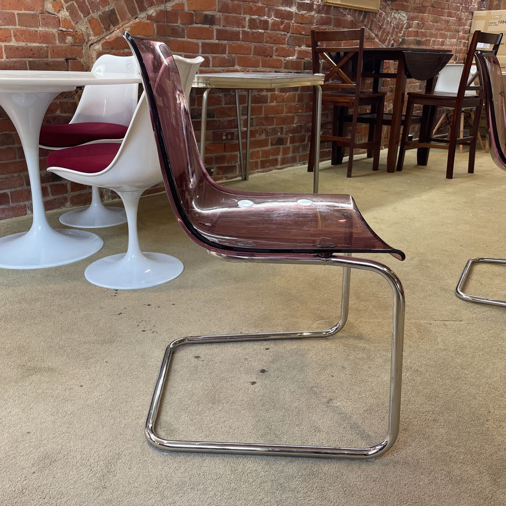 IKEA Tobias Clear Purple Dining Chairs SET of 4