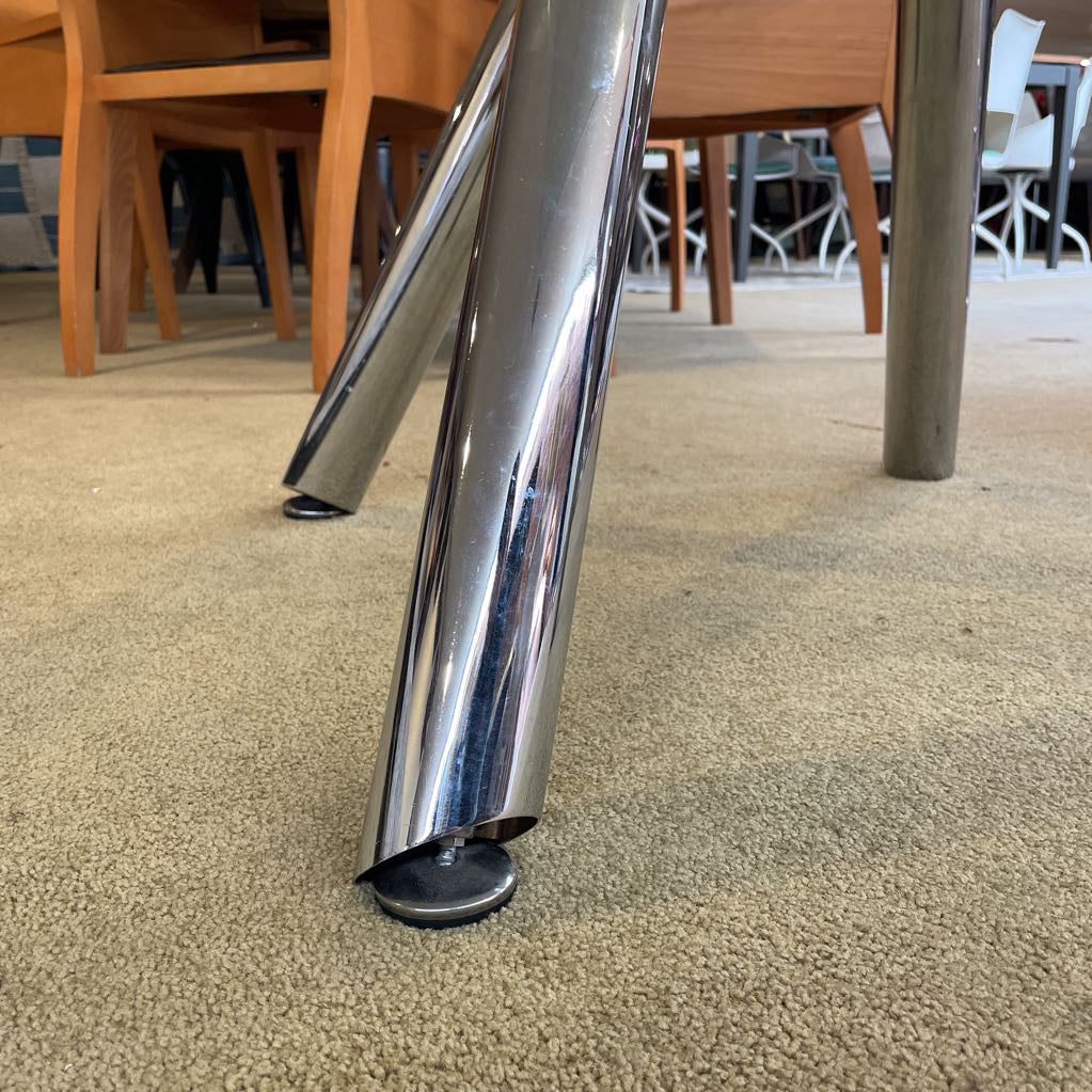 Chrome Bundle O' Legs Glass Top Dining Table