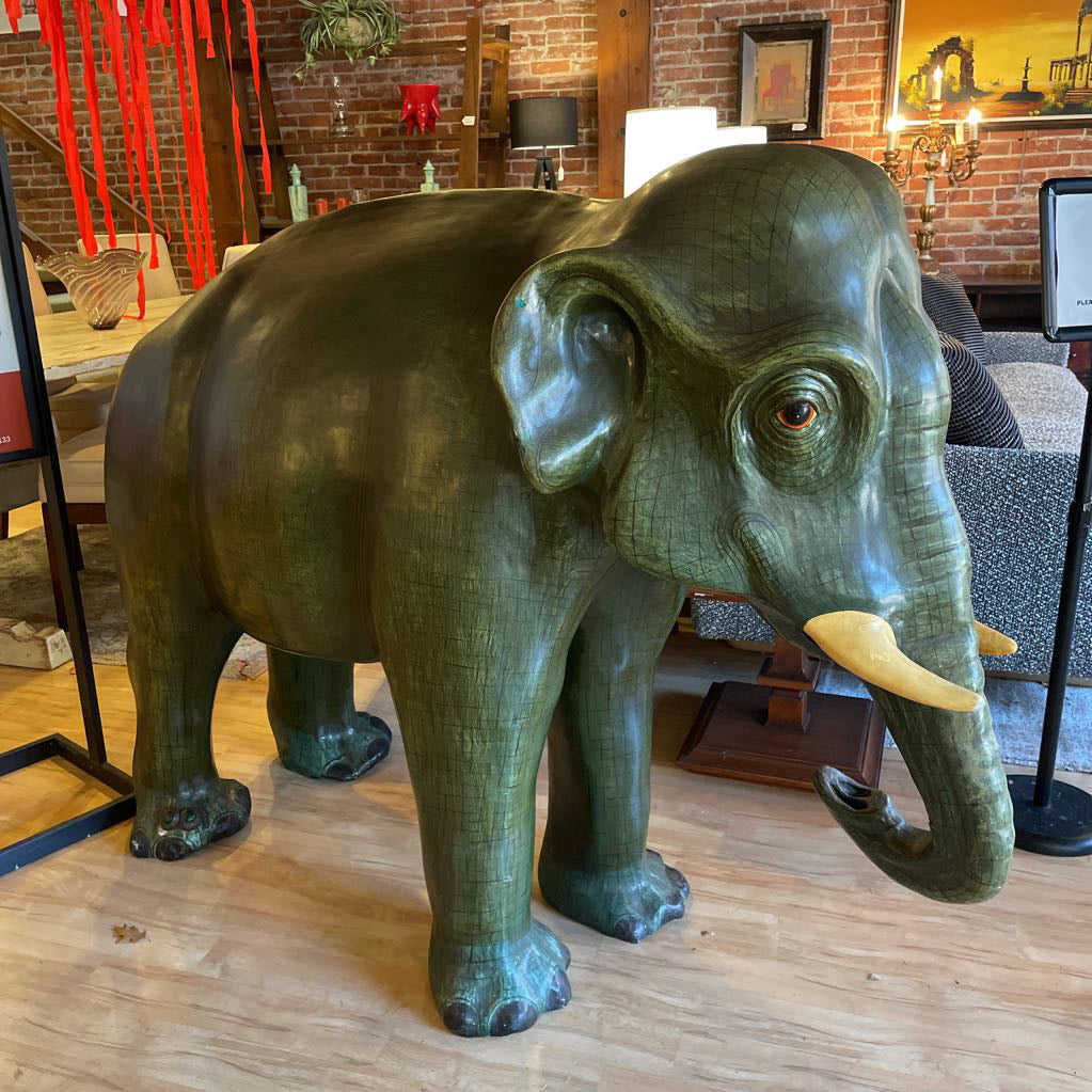 Gracie the Giant Green Elephant AS IS