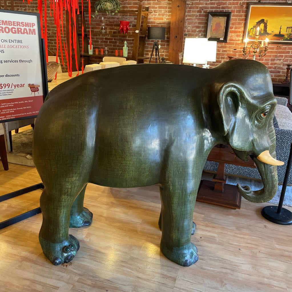 Gracie the Giant Green Elephant AS IS