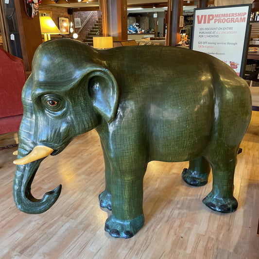 Gracie the Giant Green Elephant AS IS UNIQUE FINDS