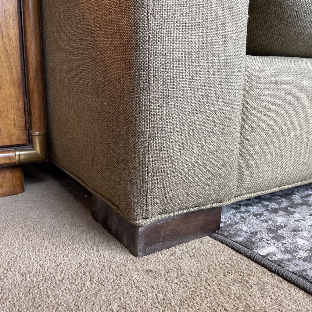 Olive Tweed Modern Sofa