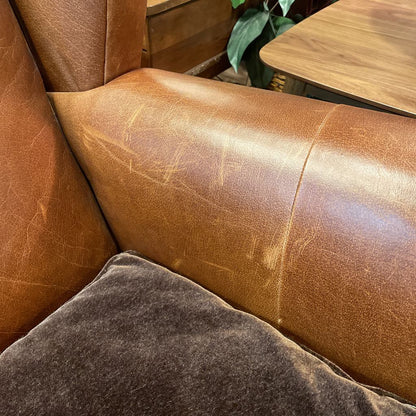 Studded Leather Wingback Sofa with Mohair Seat U SOFAS