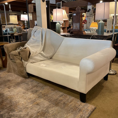 Curved Arm Slip Cover Sofa w/ Additional White Slip Cover