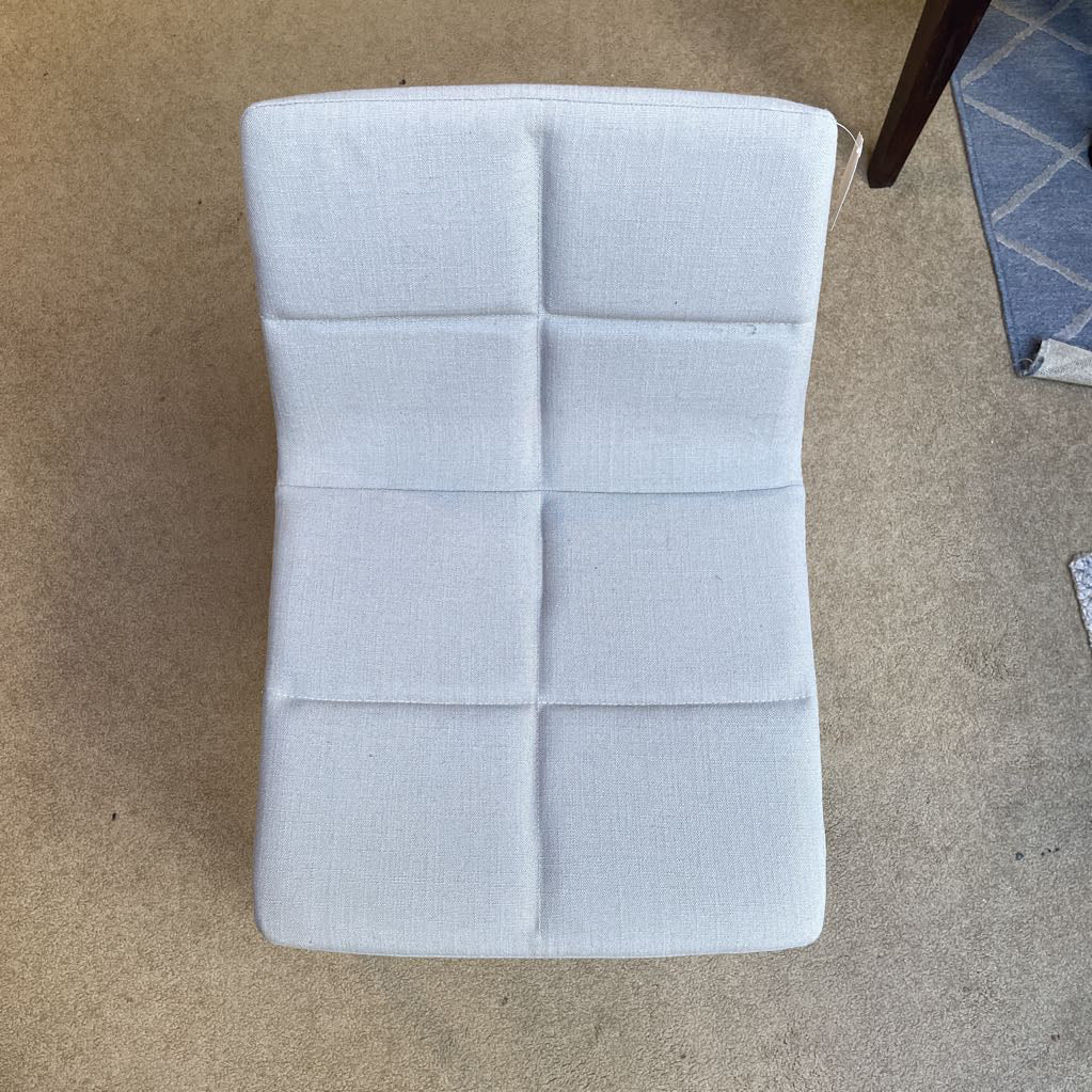 BluDot Contemporary Gray Upholstry White Leg Dining Chair