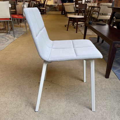 BluDot Contemporary Gray Upholstry White Leg Dining Chair