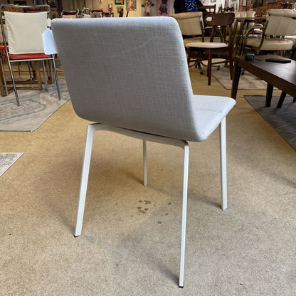 BluDot Contemporary Gray Upholstry White Leg Dining Chair