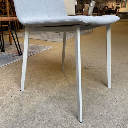 BluDot Contemporary Gray Upholstry White Leg Dining Chair