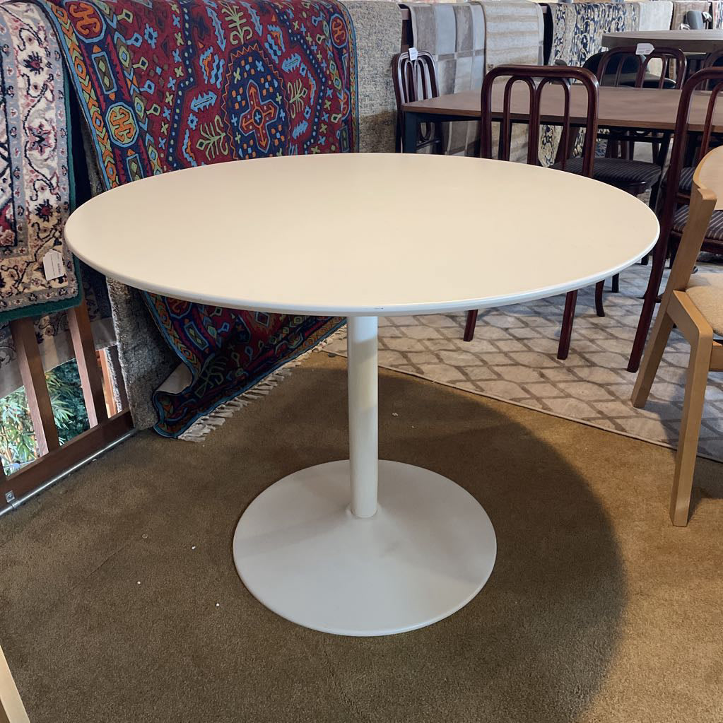 CB2 White Round Dining Table C DINING TABLES