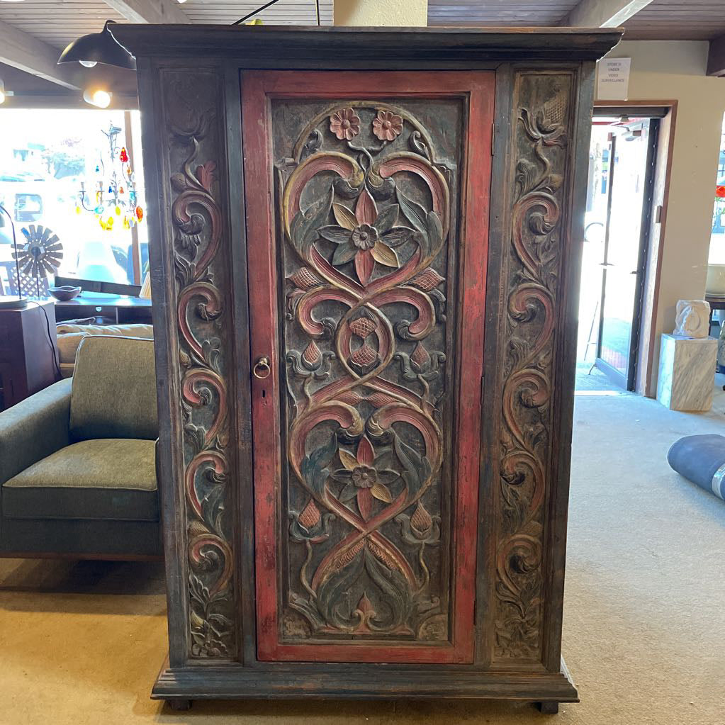 David Smith Indonesian Carved Armoire