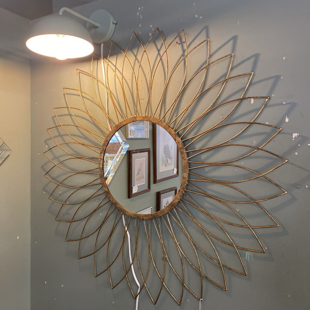 Brass Flower Mirror