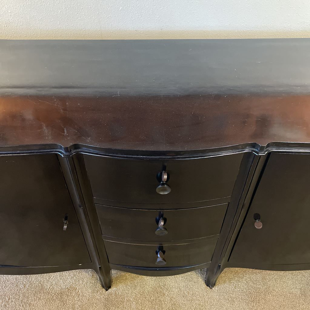 1920's French Provincial Black Lacquer Buffet