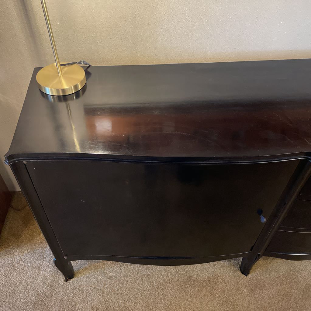 1920's French Provincial Black Lacquer Buffet