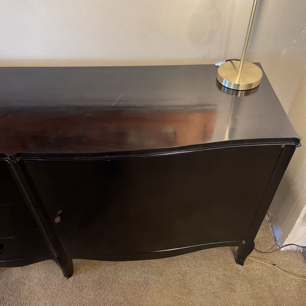 1920's French Provincial Black Lacquer Buffet