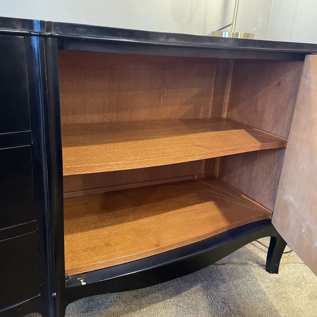 1920's French Provincial Black Lacquer Buffet