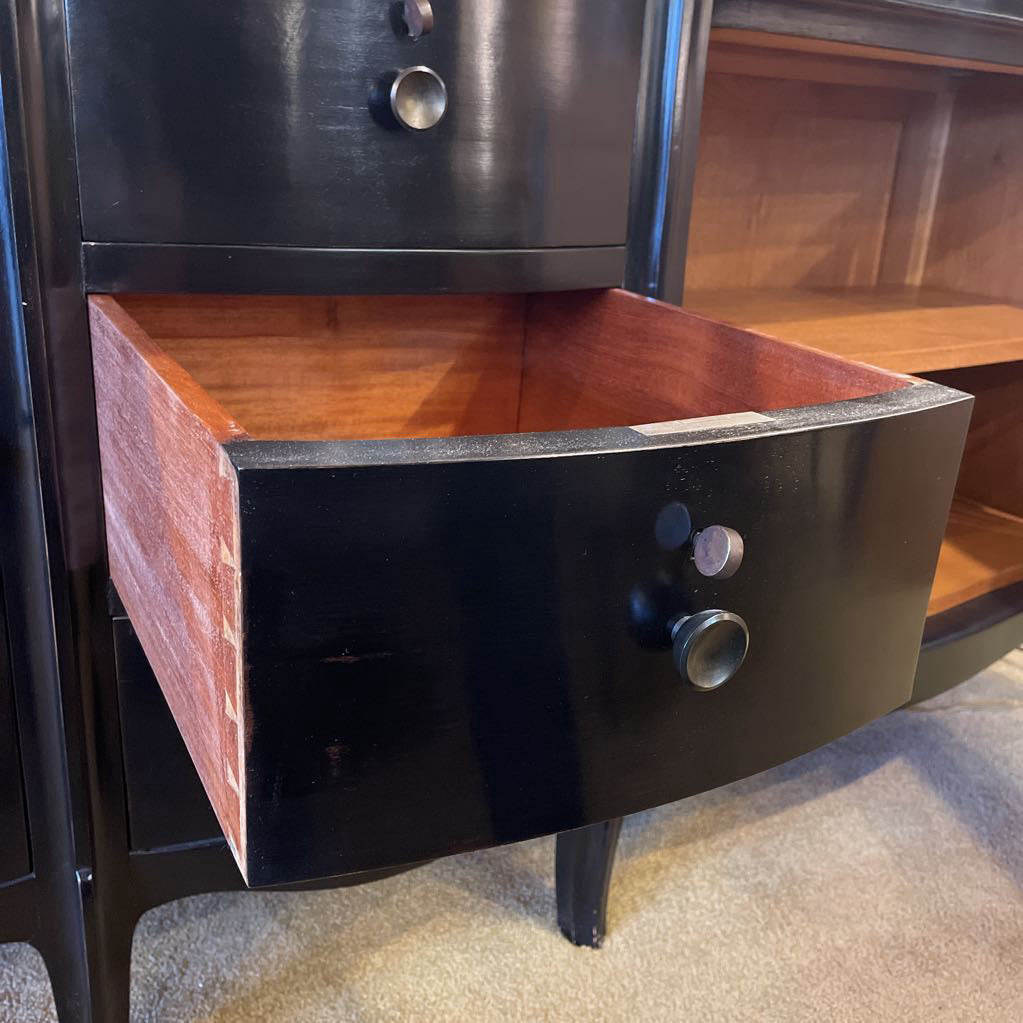 1920's French Provincial Black Lacquer Buffet