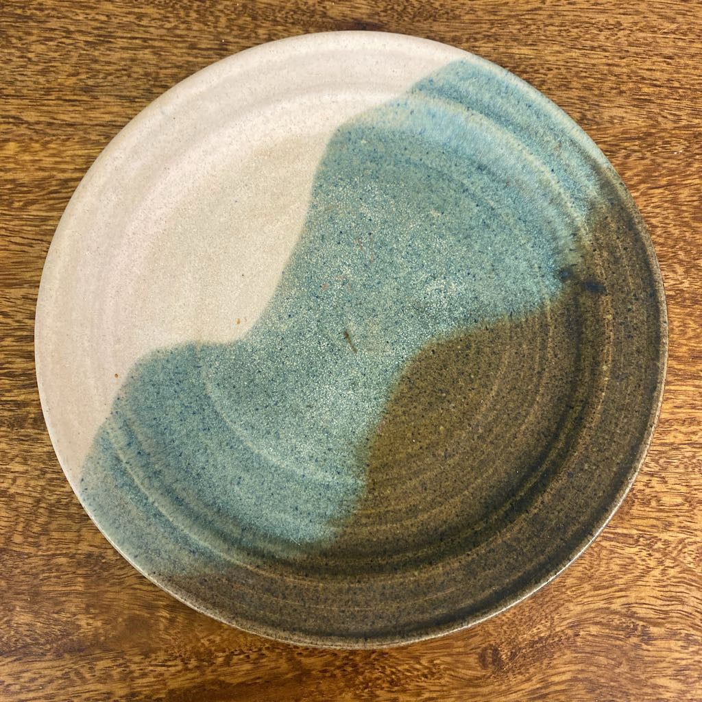 Brown Teal Glaze Stoneware Plate SMALLS