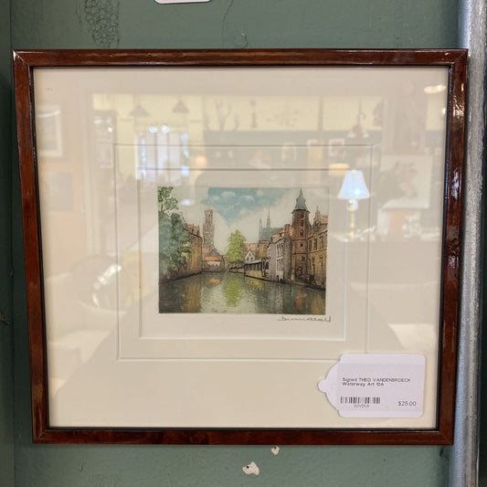 Signed THEO VANDENBROECK Waterway Art ART