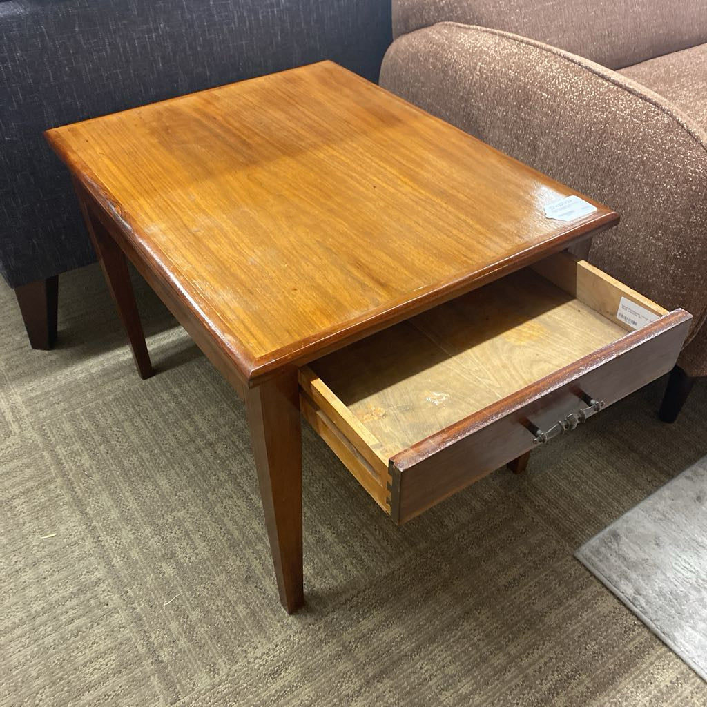 Large Rectangular Vintage Side Table w/Drawer