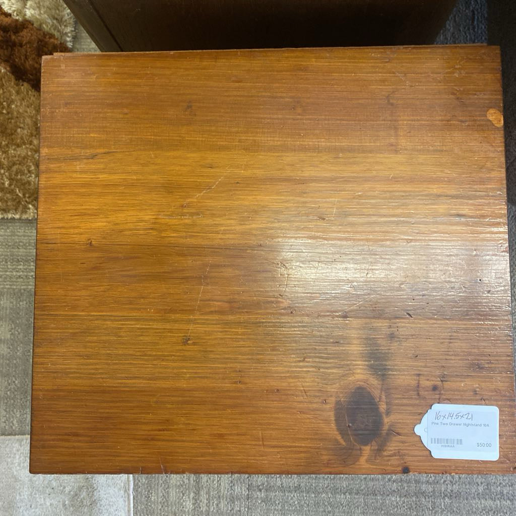 Pine Two Drawer Nightstand C NIGHTSTANDS