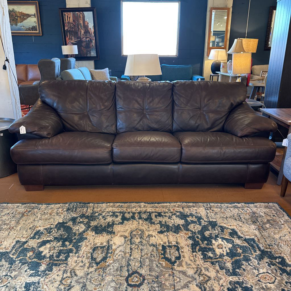 Brown Leather Extra Comfy Sofa