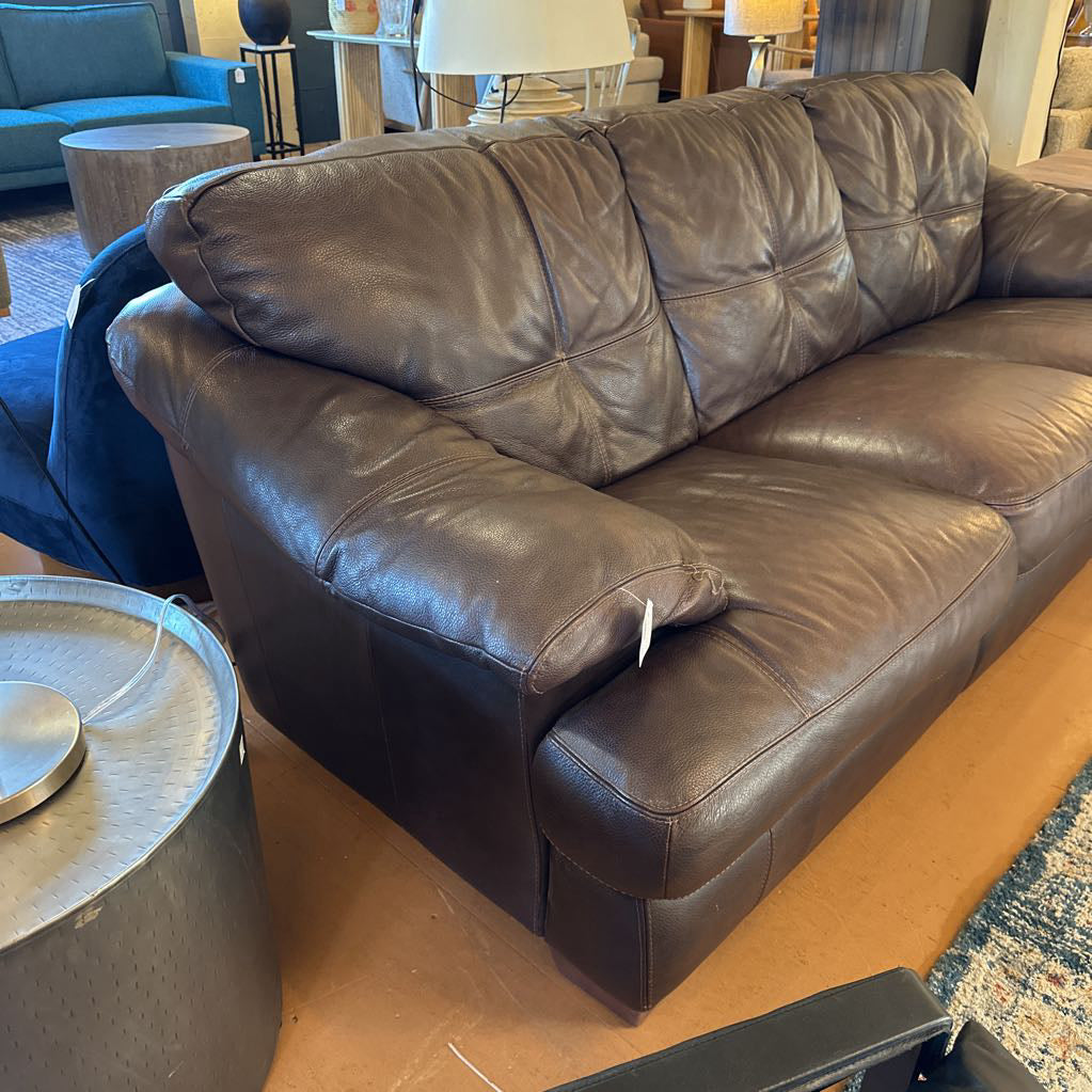 Brown Leather Extra Comfy Sofa
